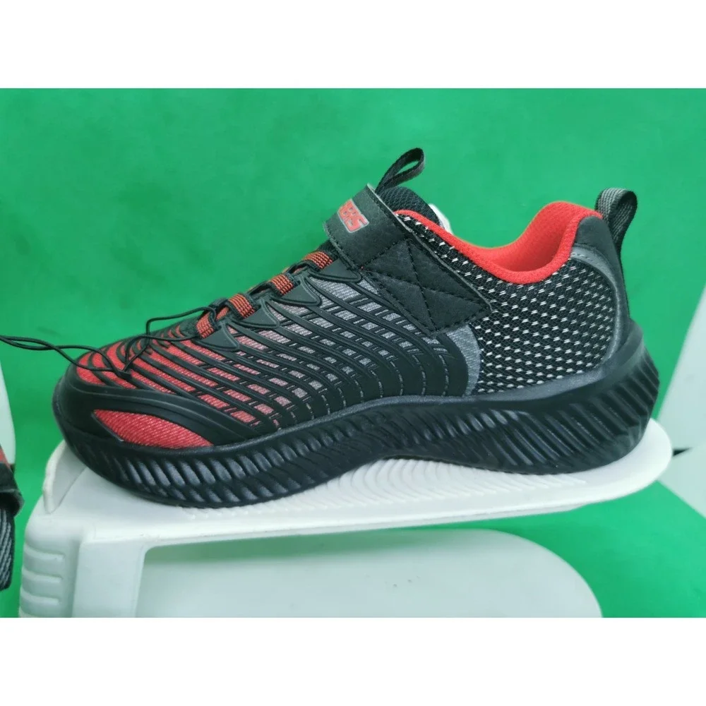 Skechers Boys Comfortable Sneakers -Black/Red - Size 2 Little Kid New